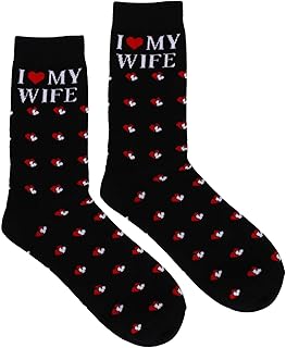 Husband Socks, Soft Cotton I Love My Wife Stocking Stuffers Funny Husband Gifts Wedding