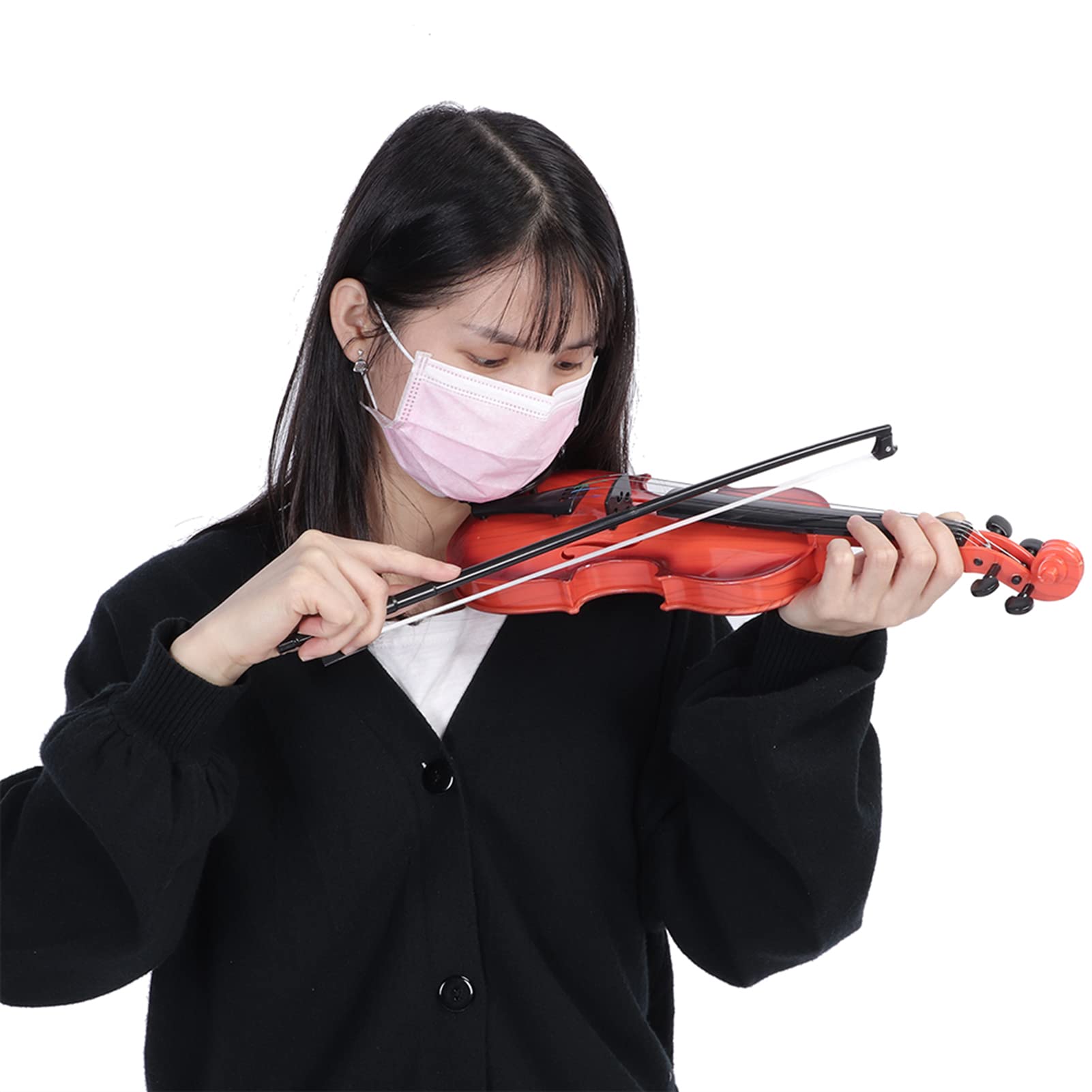 Skrzypce Zabawka Muzyczna Instrument Rozrywka dla Dzieci Symulowane Skrzypce Akustyczne Struna Muzyczna Początkujący Rozwijanie Praktyka (Jasnobrązowy)