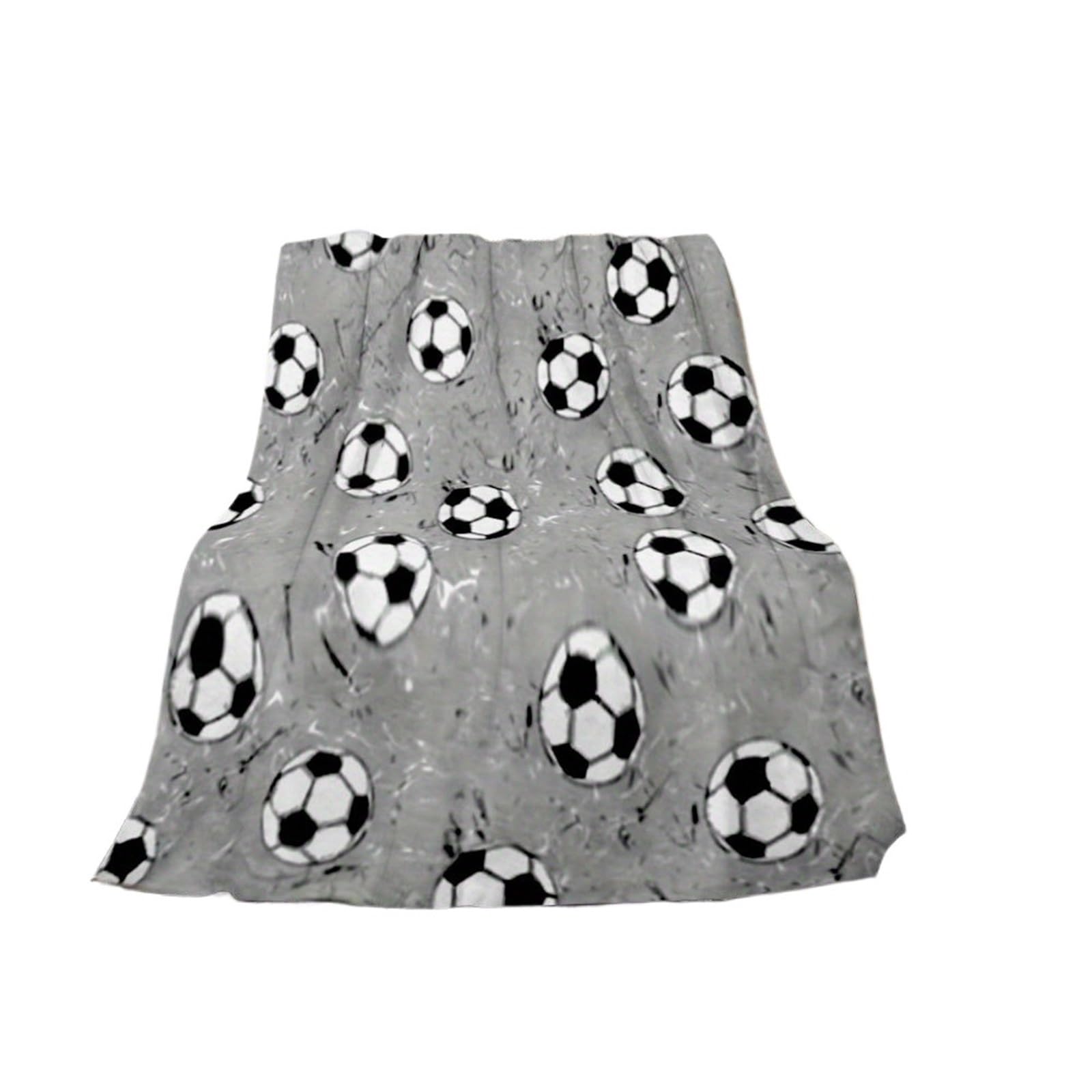 SNGUOQ Black And White Soccer Pattern Blanket, Polyester Fabric, Machine Washable, Suitable For Bedroom And Living Room For Sofa Couch Bedroom Decor(130x150cm)