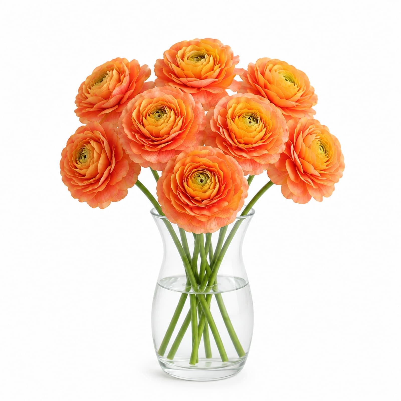 Blumenstrauß Künstlich 8 Stück (Orange) | Ranunkel Blumenstrauß Künstlich Kunstblumenstrauß Kunstblumen für DIY Zimmer Tisch Draußen Garten Hochzeit Heiratsantrag