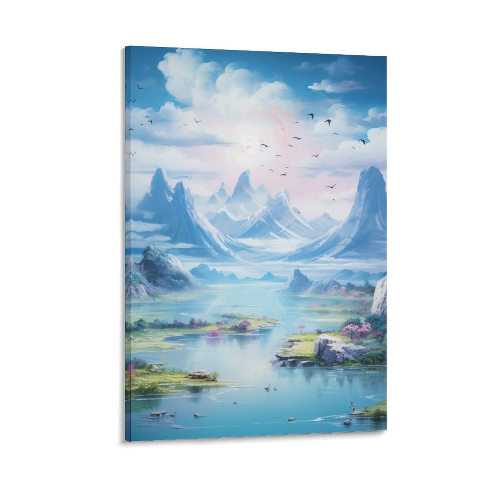 Affiche lacs et montagnes décoration murale salon moderne 40x60