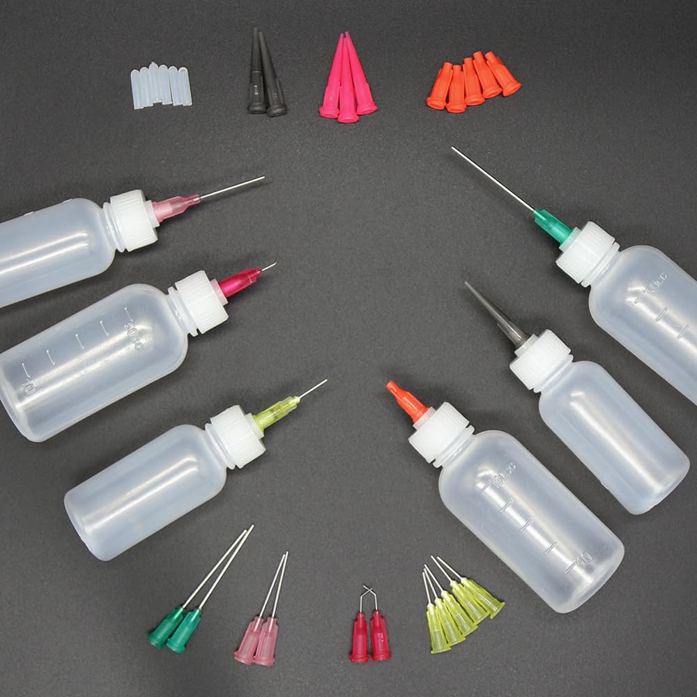 Hegebeck Plastic Squeeze Bottles - 150 Ml With Needle Tip, 3 Pack For Glue, Paint & Crafts - View #2