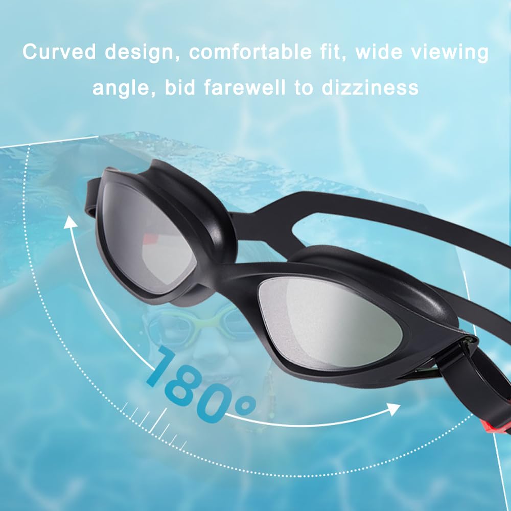 Swimmg goggles, Swimming Goggles for Adult Men Women And Kids 8+, No Leaking, Anti Fog, UV Protection, Easy Adjustmentof - Image 3