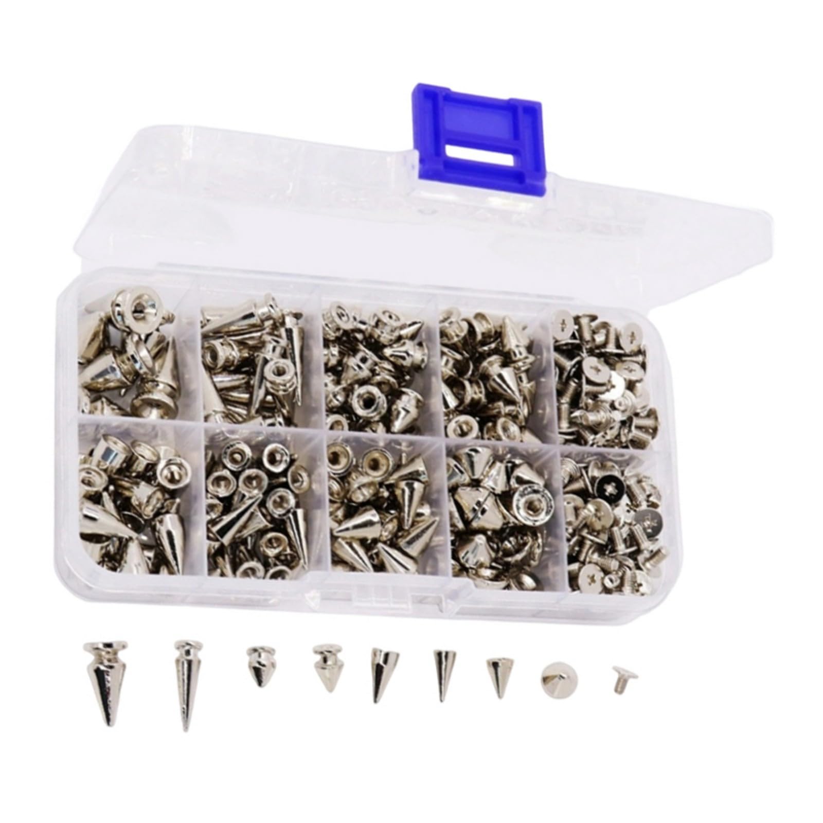 354Pcs Metal Punk Warhead Screw Rivets Studs Leather Belt Head Clothing Rivets Spikes Decor Buckles Punk Belt Studs Collection