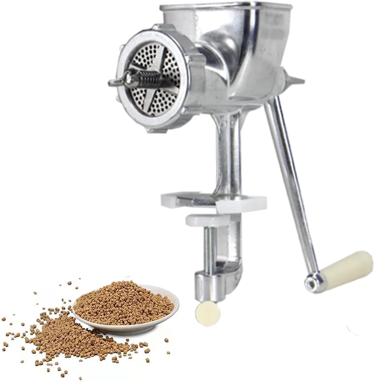 McbeAn Macchina per Pellet di Mangime, Macchina Manuale per Mangimi per Animali Domestici con Stampi da 2/3/4/5/6 Mm, Robusta E Durevole, per Uccelli, Esche da Pesca, Gatti, Cani di Piccola Taglia