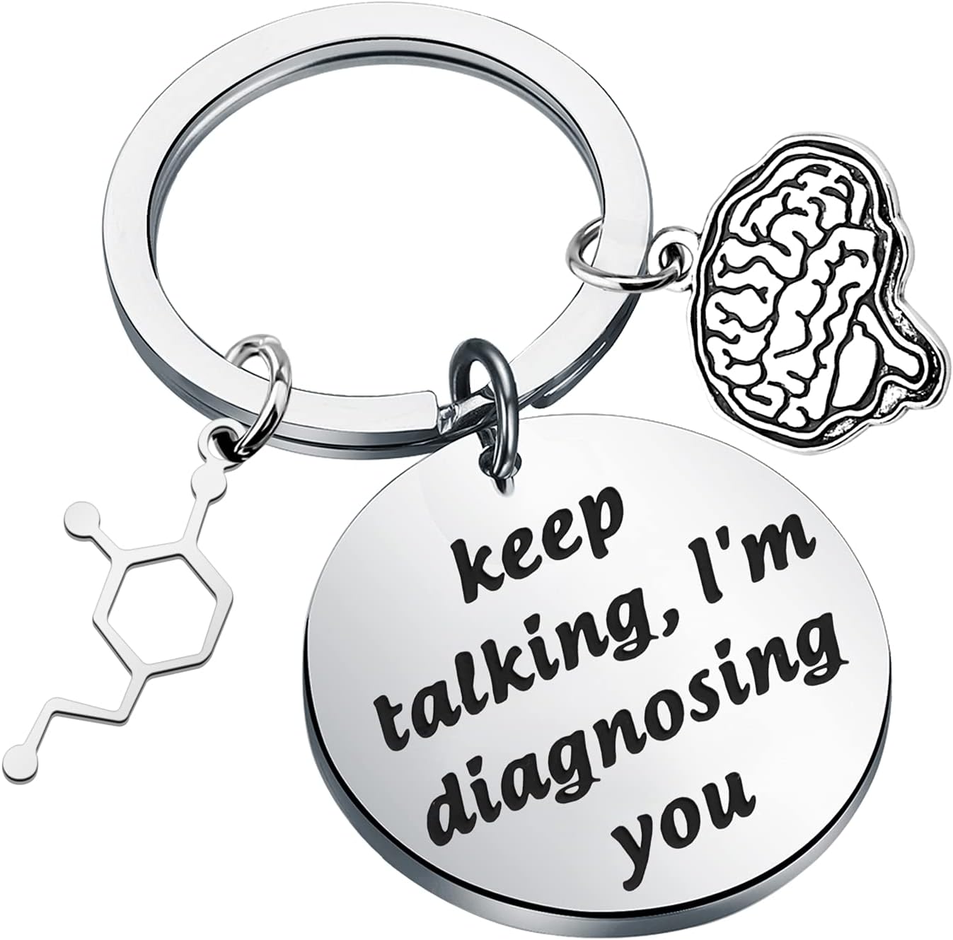 Gzrlyf Psychologist Keychain Keep Talking I'm Diagnosing You Keychain Psychology Gifts for Psychologists