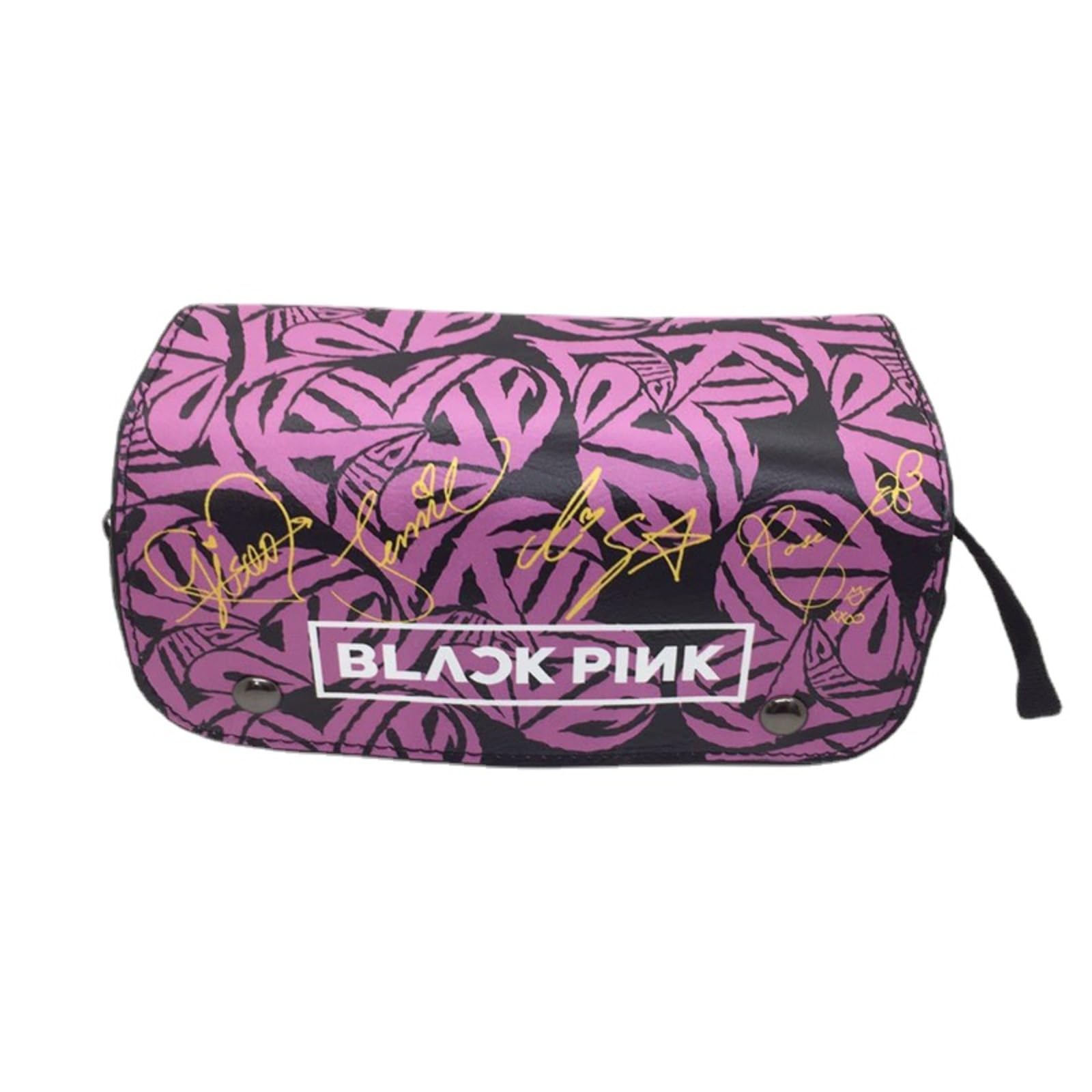 SDECRW Black-pink pencil case, beautiful large capacity pencil case, anime pencil case, pencil case with zip, with multiple compartments, pencil case organiser for boys, girls, students, office โ image 1