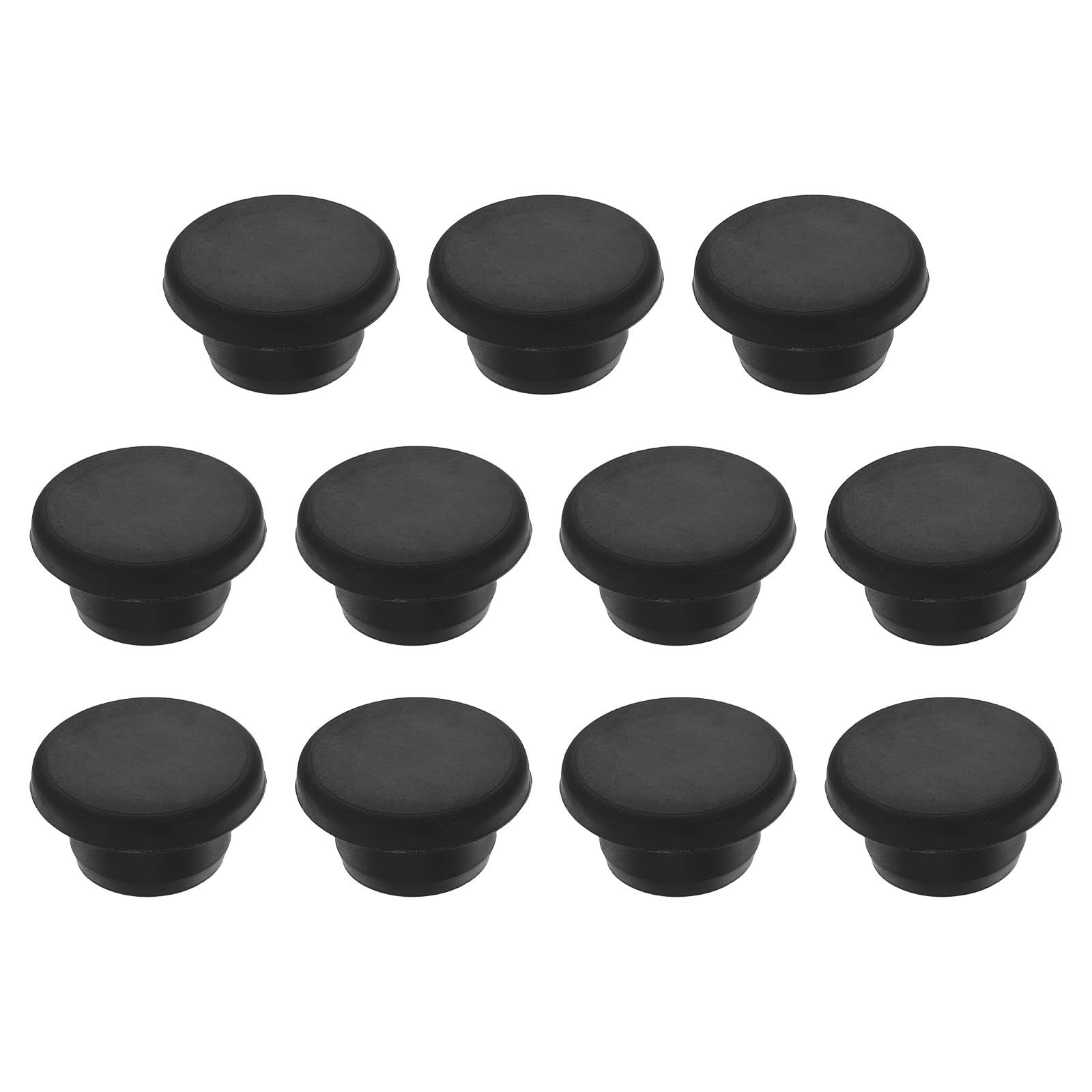 sourcing map 11pcs T-Shaped Silicone Plugs 19mm 3/4 Inch Dia, Black — image 1