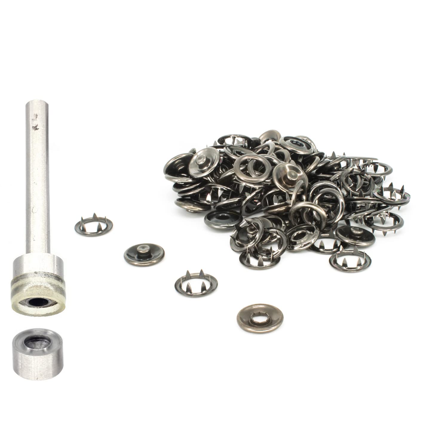 Boutons pression en métal 20 mm gris pour pantalon et customisation de vêtement