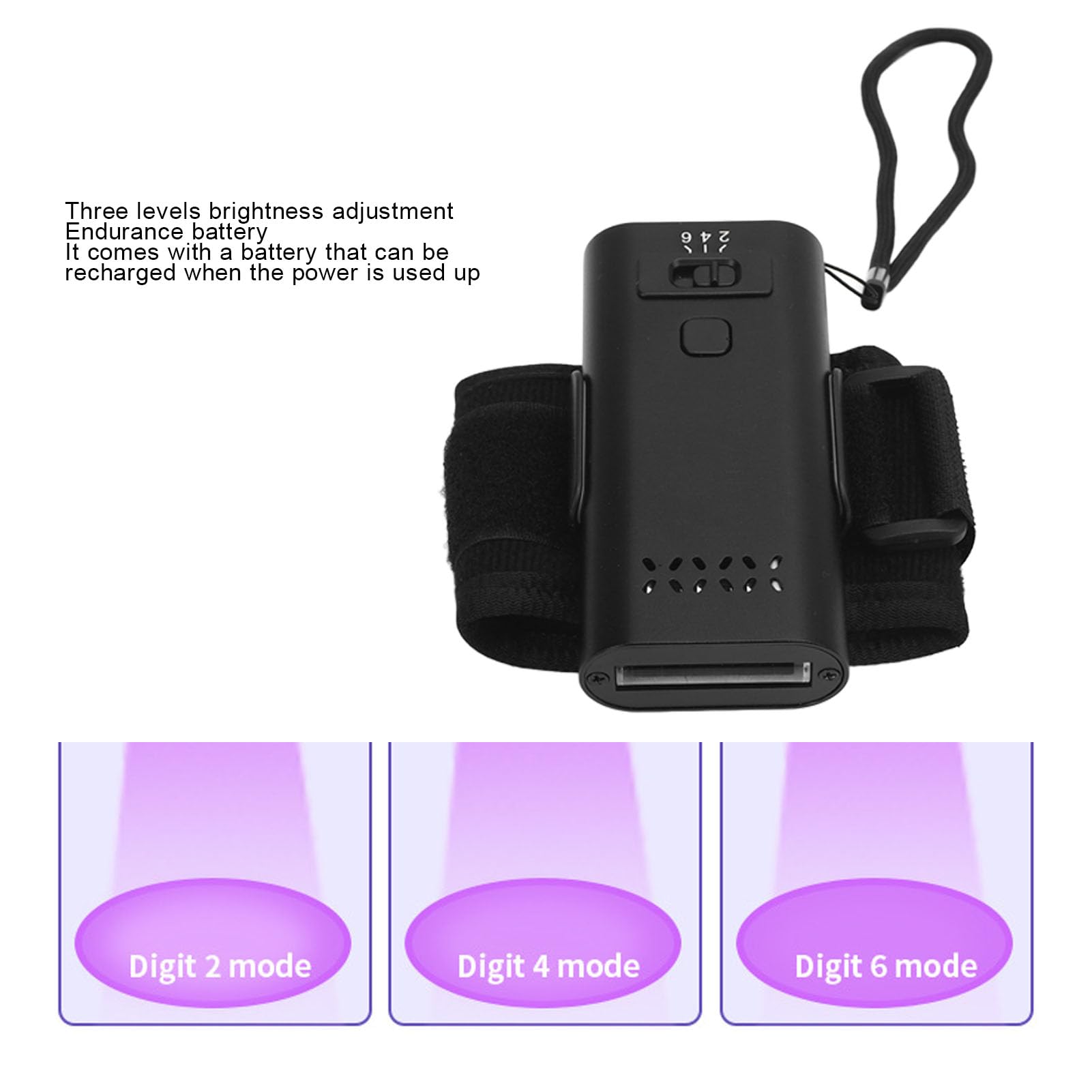 Hair Extension Light, 395nm Gel Curing Light Glue Curing Lamp, 3 Gears Wrist Nail Lamp Portable Fast Curing Hair Extension Glue Light with Stand for Home Salon (Black)