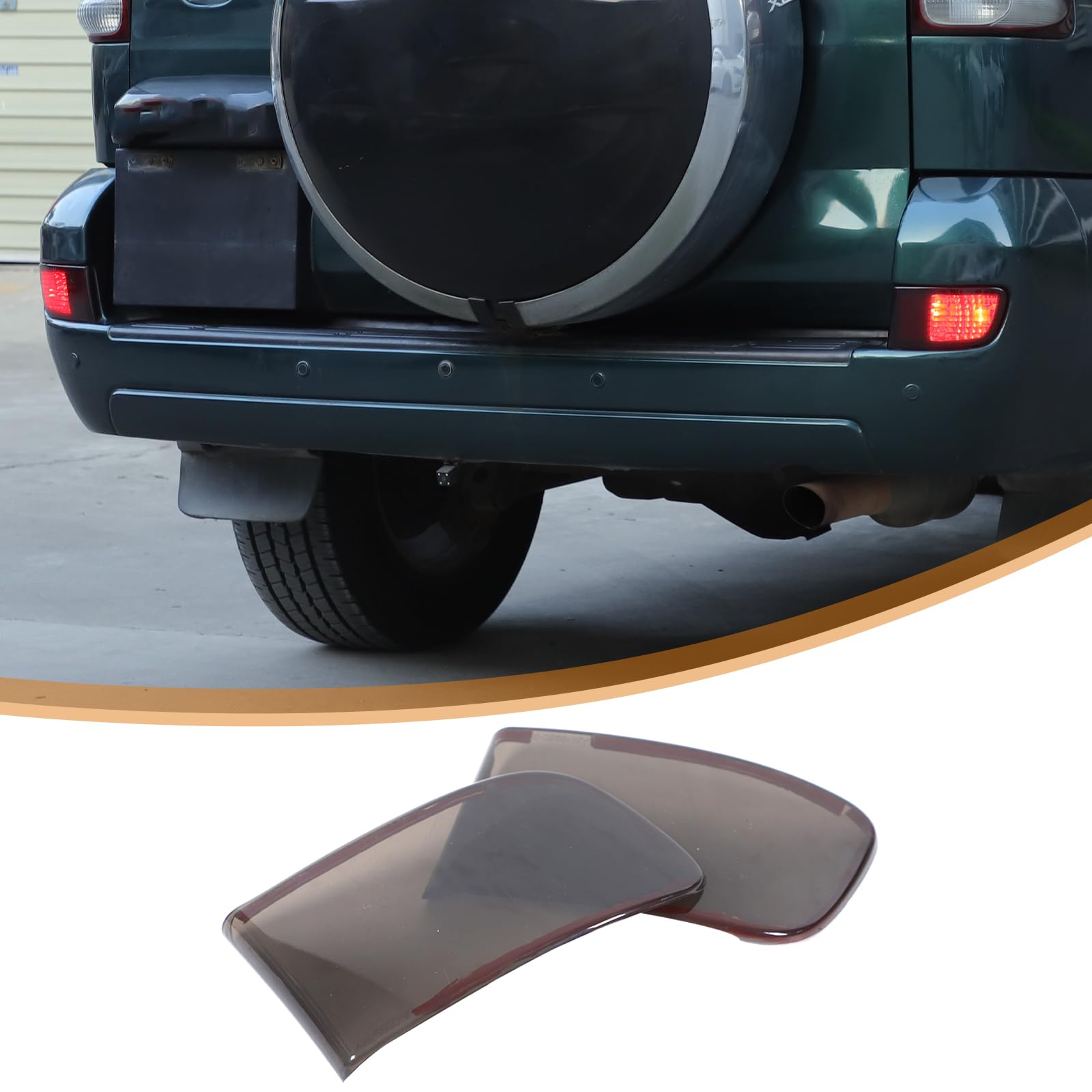 LLKUANG Car Tail Fog Lamp Guard Cover Compatible with Toyota Land Cruiser Prado LC120 J120 2003-2009,ABS Rear Tail Fog Light Protective Shell Bezels Smoke Black Taillight Shell Accessories