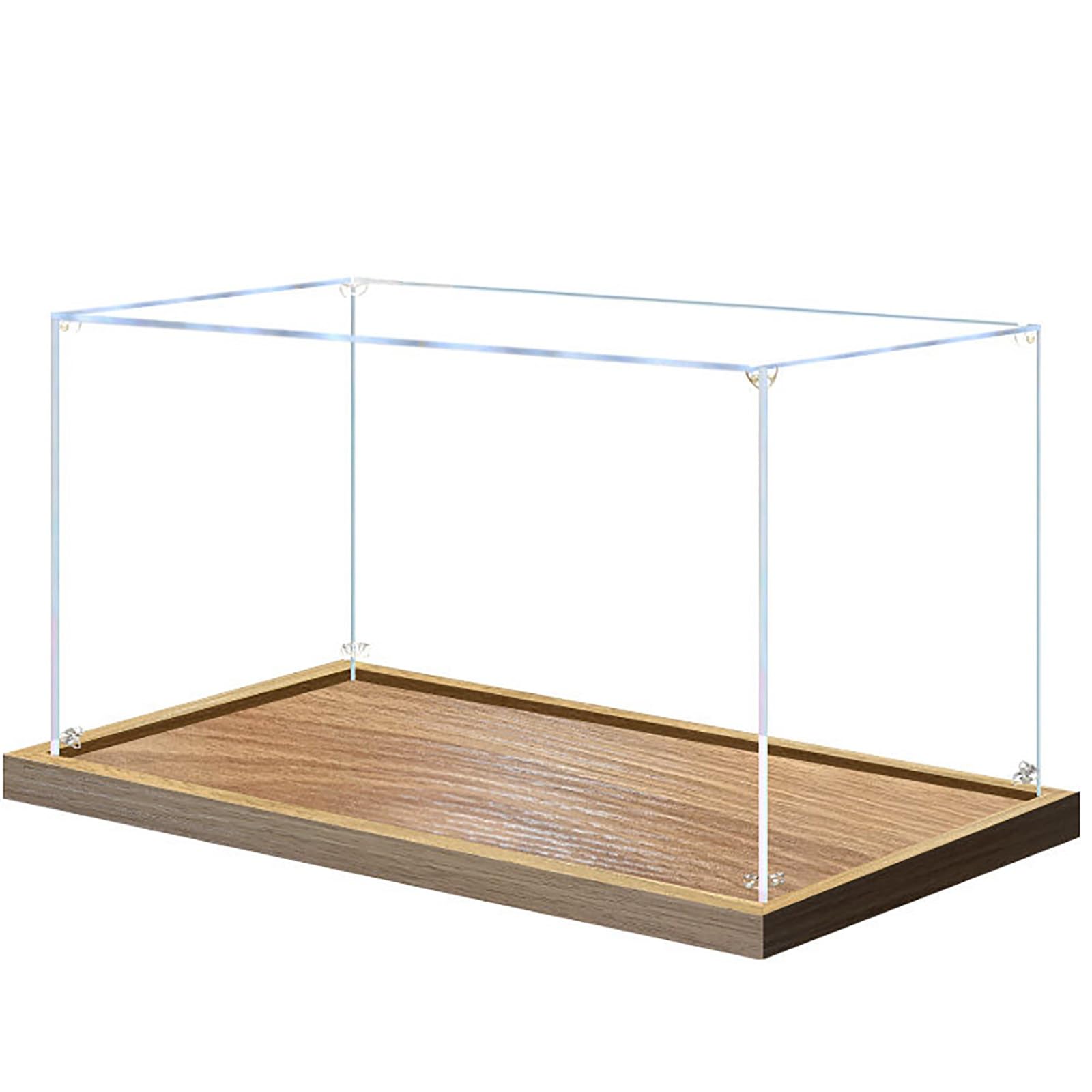 24X24X24 20X20X20 20X16X20 16X16X16 Inch Extra Large Clear Acrylic Organizer Box Display Case, Dustproof Protection Showcase for Collectibles, Cube Display Box Stand(Brown,12x12x12"/30x30x30cm)