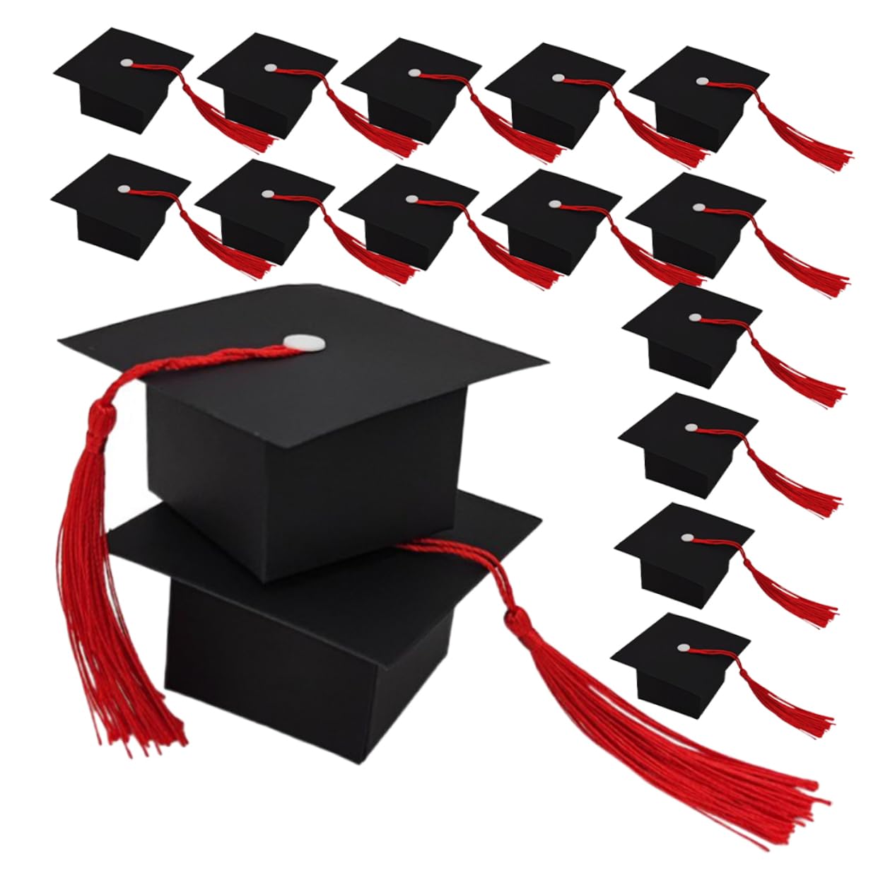Alipis 150 Stck. Graduation Candy Box mit Tassel Dekorative Abschluss Geschenkschachteln in Schwarzem Doktorhut Design Vielseitig als Partydekoration und Süßigkeitenhalter für