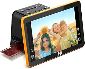 KODAK Scanner de filme digital Slide N SCAN máximo de 7 polegadas - Filme negativo e digitalizador com tela LCD grande de 7 polegadas, converte negativos e slides de cor e preto e
