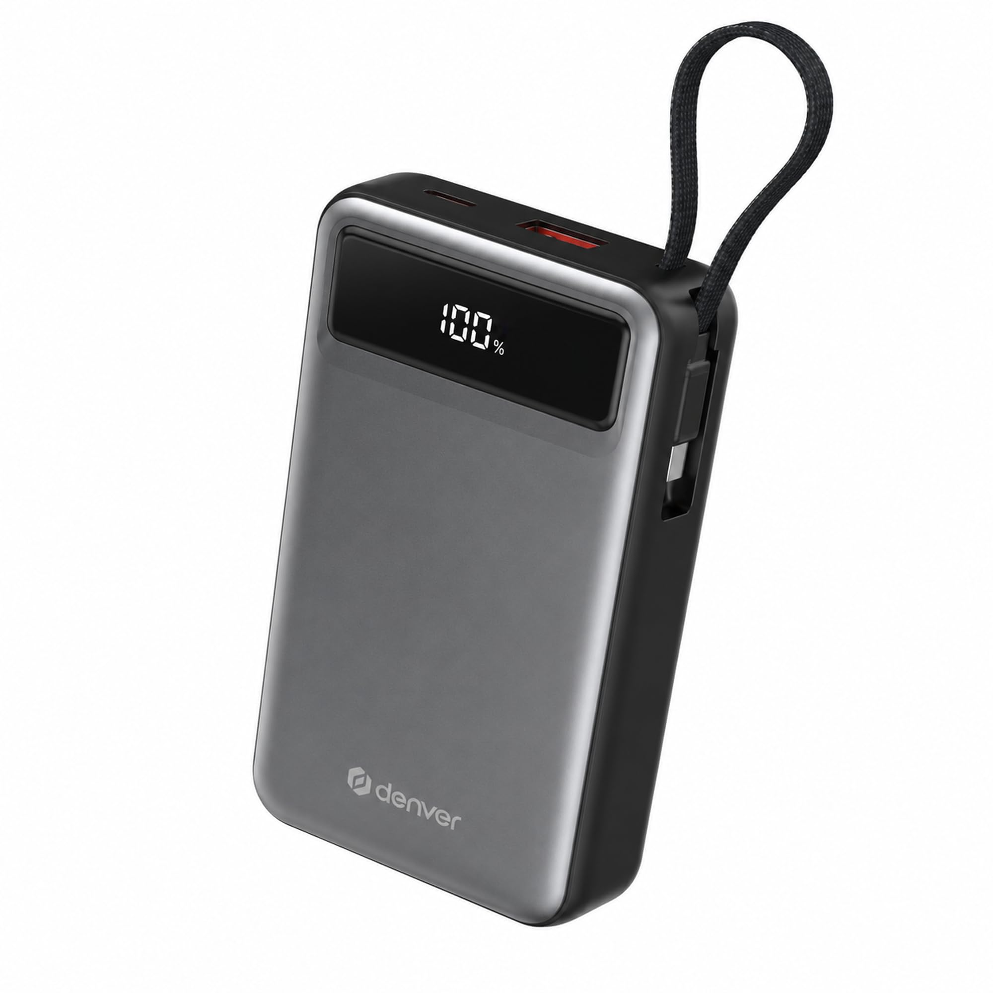 Denver Batería externa de 20.000 mAh, 65 W, carga rápida USB-C PD