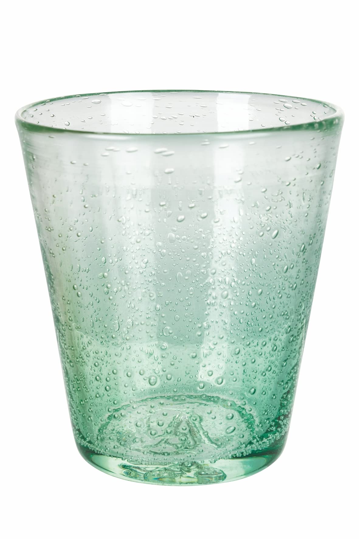 Cancun Greenery Lot de 6 verres à eau en pâte de verre soufflé 330 ml