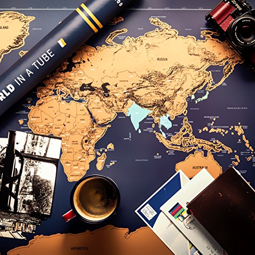 Mappa da Grattare | Mondo | con Info Bandiere |