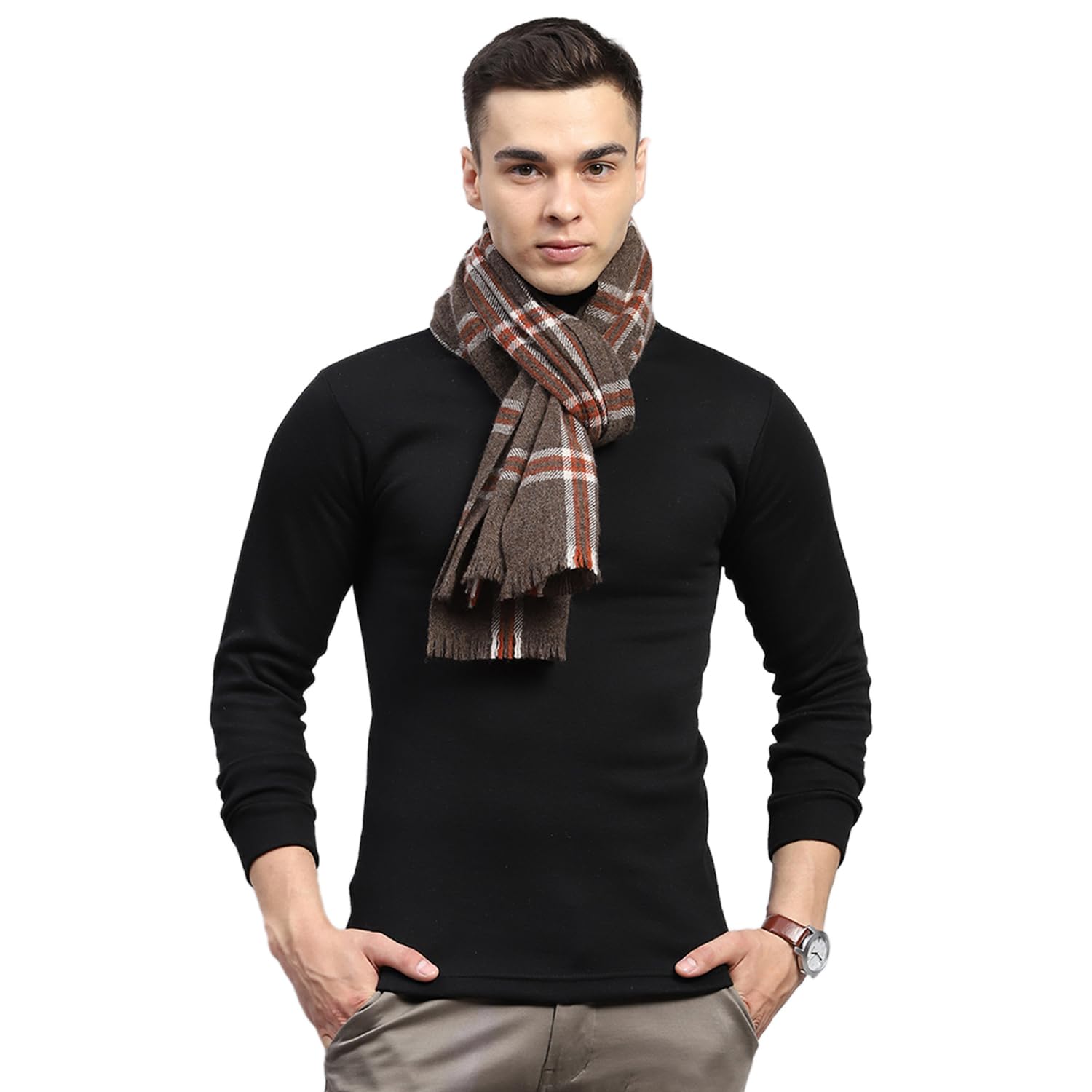 monte carlo Mens Check Brown Muffler (224MUF7940-0-13)-picture-27