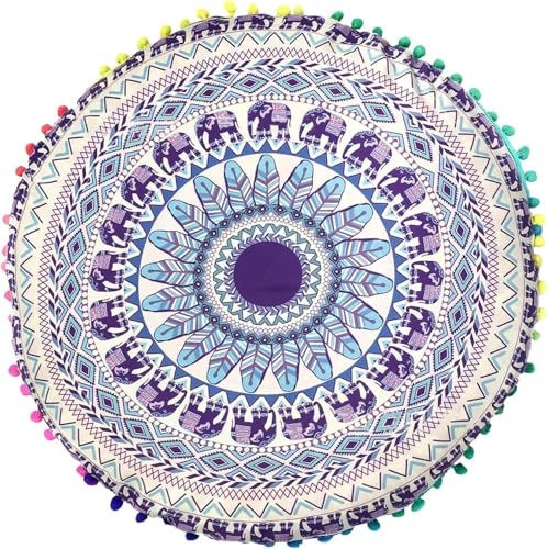 Wasise Round Cushion Covers - Floor Cushions Large Adults, 80×80 ...