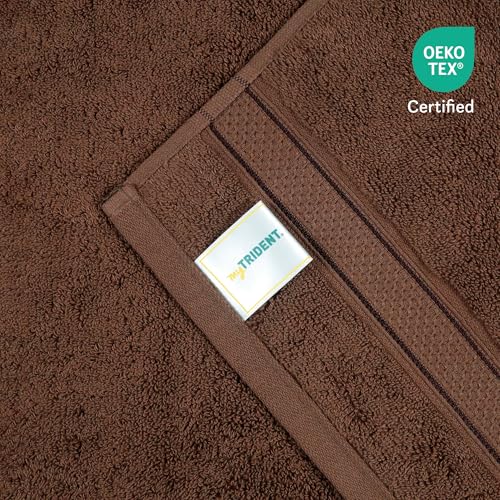 Image of Trident Towels for Hand, Indulgence Collection, 100% Cotton Towels for Men /Women, Premium Hand Towel Set, 600 GSM, 2 Pc Hand Towel, 40 cm x 60 cm - Roasted Java