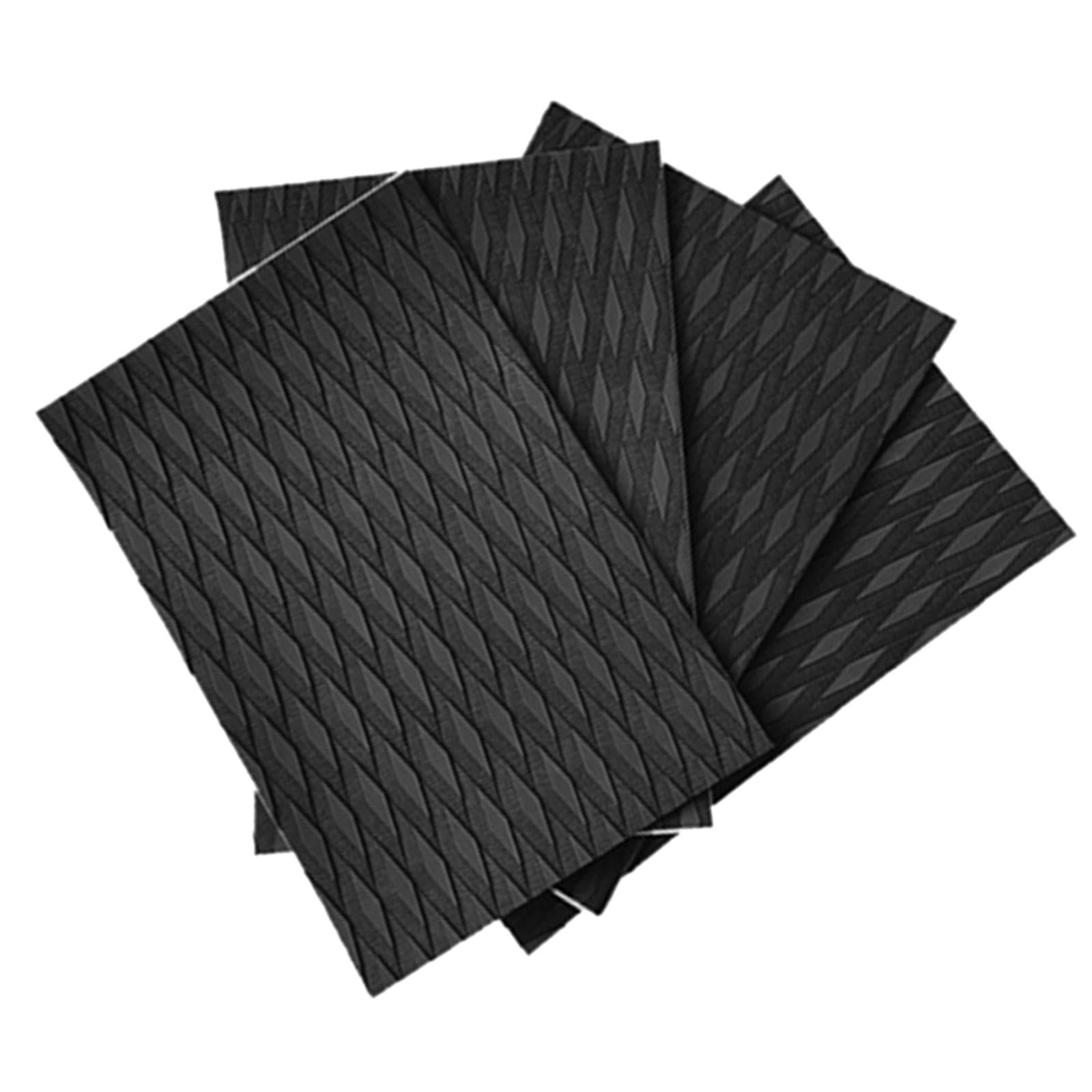 rockible 4 Pièces Deck Grip Tapis Antidérapant Deck Tail Pad Planche de Surf Pad EVA Boat Decking Sheet Surfboard Traction Pads pour Longboard Kayak Skateboard, Noir