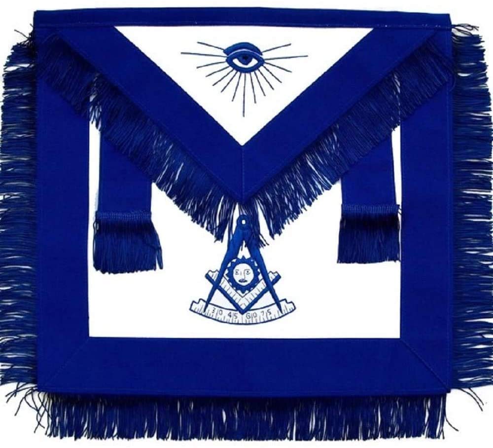 Regalia Lodge Masonic Past Master Apron Blue with Fringe (Standard)