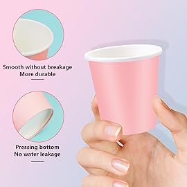 Prgery Paper Cups, 300 Pack of 3oz Pink Disposable Bathroom Cups, Ideal for Home, Travel, Party, Picnic and BBQ