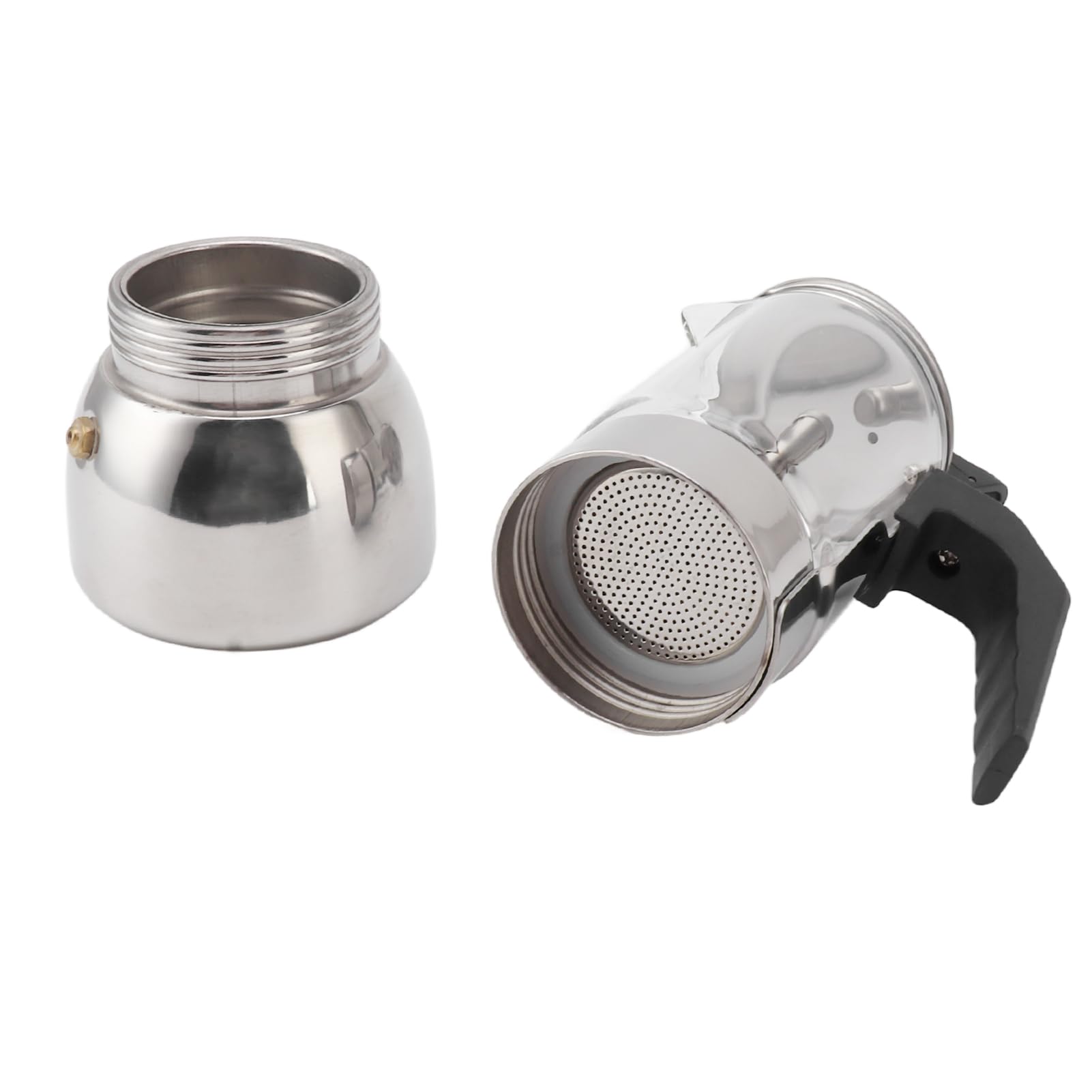 aqxreight Moka de Acero Inoxidable con Doble Válvula Compatible con Todo Tipo de Cocinas Incluyendo Inducción Diseño Portátil y Multifuncional para Preparar Café en Casa o Negocio
