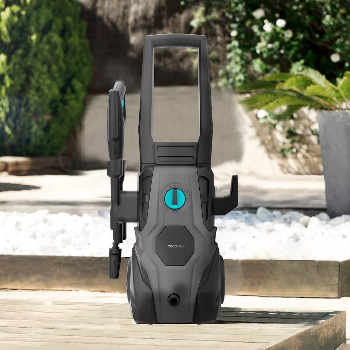 Cecotec Hidrolimpiadora de Alta Presión HydroBoost 1400 EasyGo. 1400W, Hogar, Jardín o Coche, Caudal de 426l/h, 105 Bares de Presión, Bomba de Aluminio, Ruedas, Radio de Acción 11m