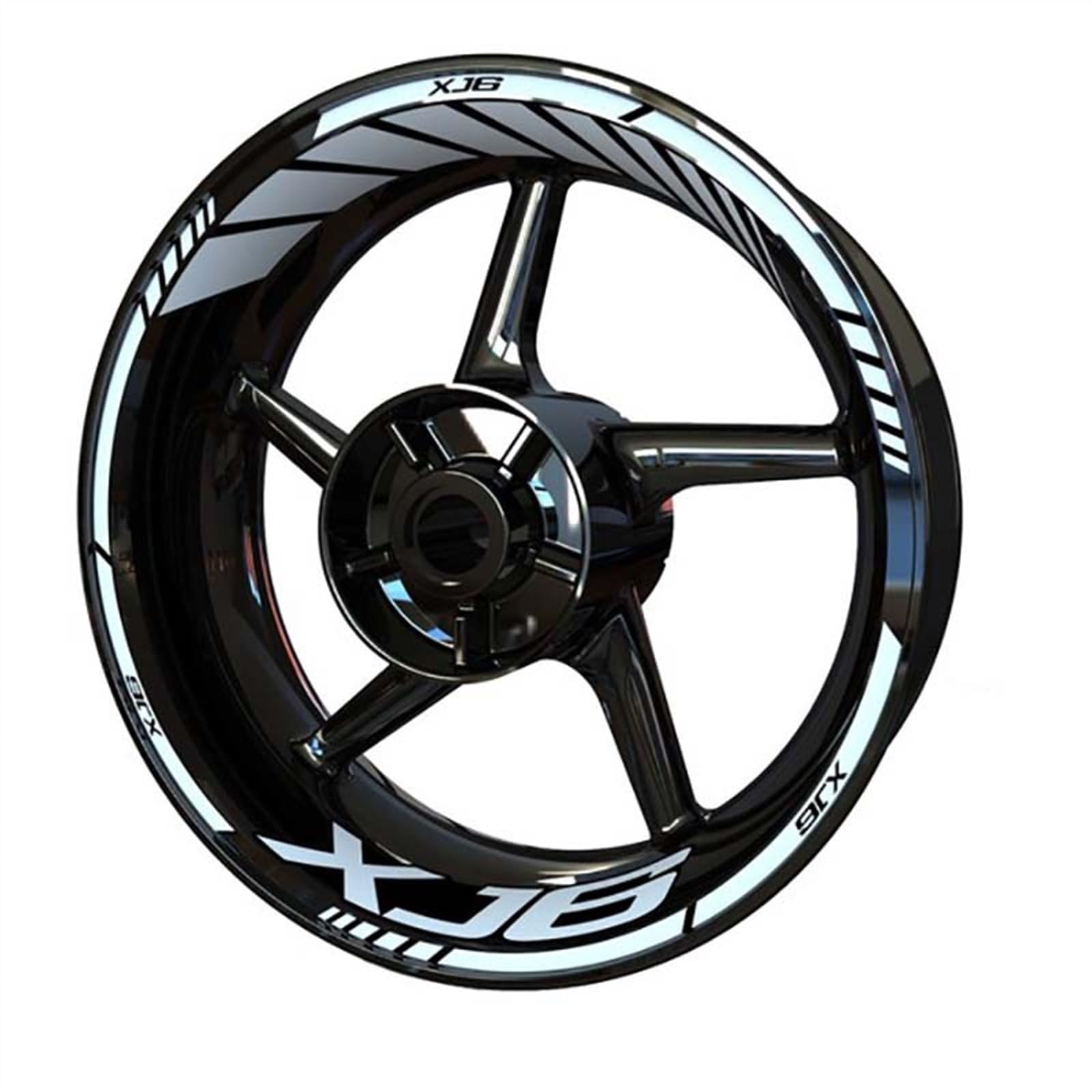 Motorcycle Front Rear Set Rim Sticker Wheel Decal Hub Stickers for Yamaha Xj6 Decorative(Color4)