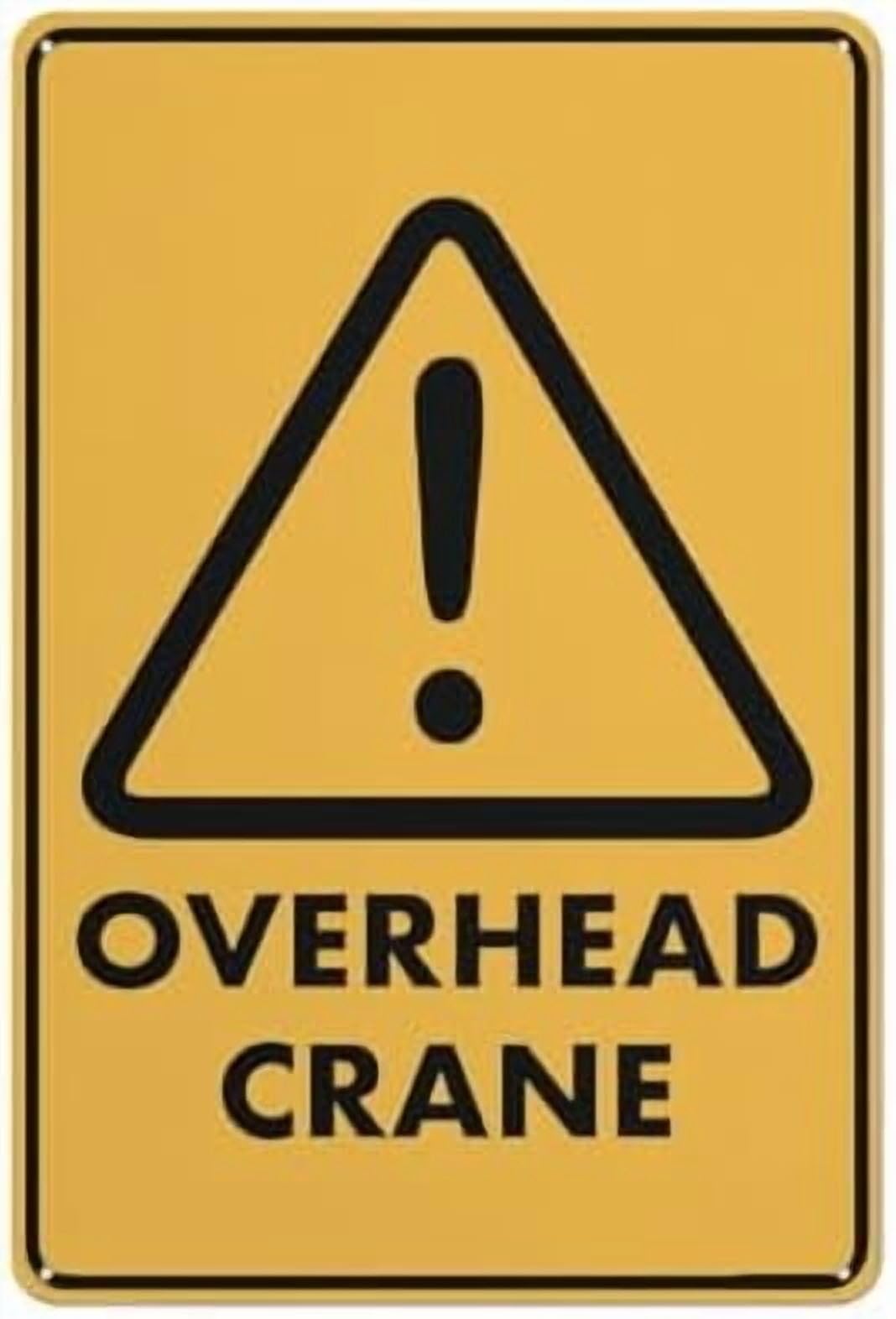 (2-Pack) Metal Tin Sign Caution Overhead Crane Sign Signs 12X8 Inch Rust Free,Uv Ink Printing,Durable Outdoor For Home