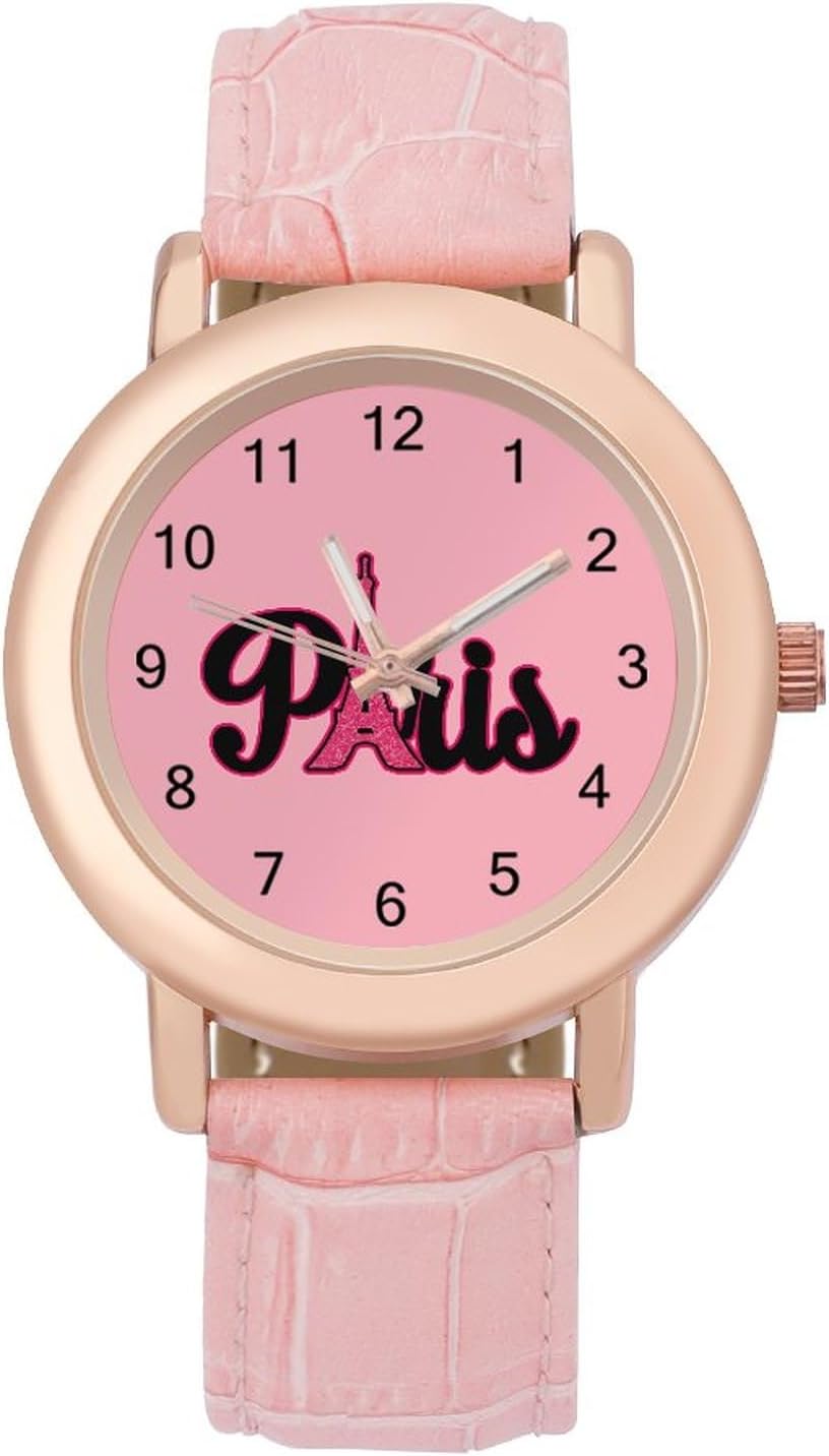 SONGTINGParis Eiffel Tower Women's Elegant Watch Leather Band Wristwatch Analogue Quartz Watches