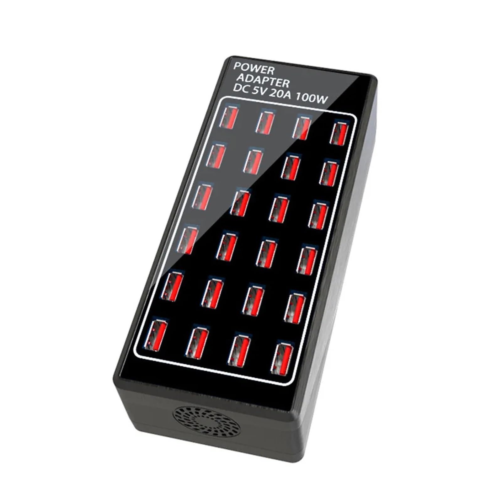 Caricatore USB multiplo, Caricatore USB 12 24 HUB multiporta Stazione di ricarica da 100 W Dock Adattatore di alimentazione da parete desktop universale for telefoni cellulari(24-Port USB(100W))