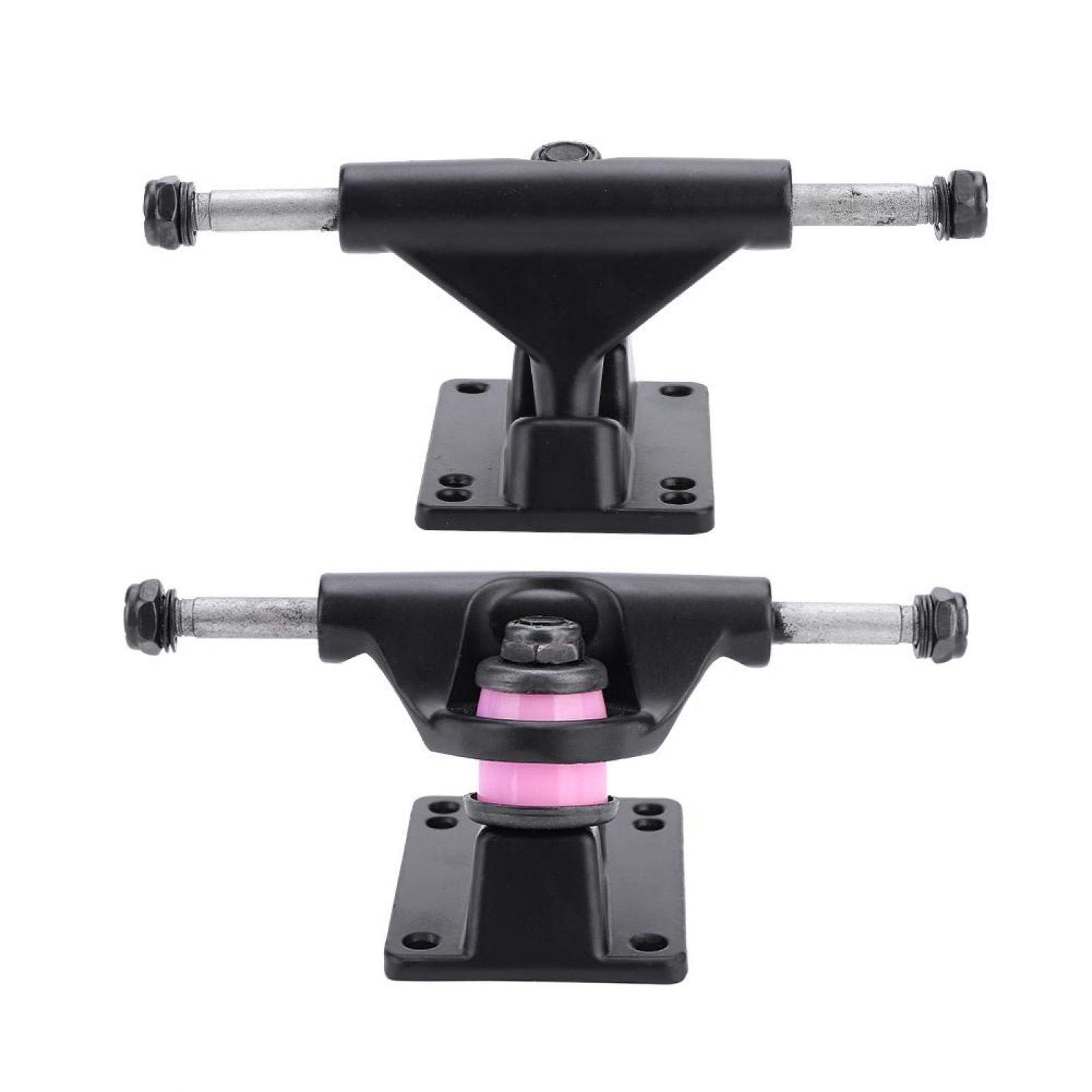 Jenngaoo 2pcs Skateboard Trucks Combo 3.25Inch Ruedas Abec Longboard Skatebaord Accesorio Todo en Uno Skate T-Tool (negro)