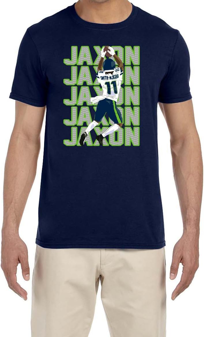 Navy Seattle Jaxon Smith Njigba Text Pic T-Shirt
