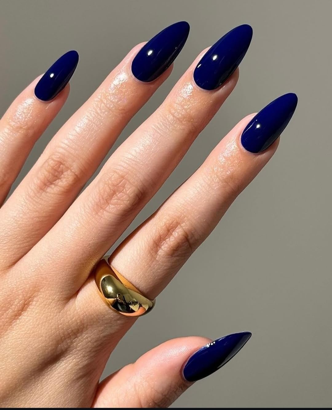 Artificial Nails: Glossy Dark Blue Solid Plain Color/Shape Long Stiletto (Set of 12 with nail glue, nail file, cuticle pusher, cleaning wipe)-image-43