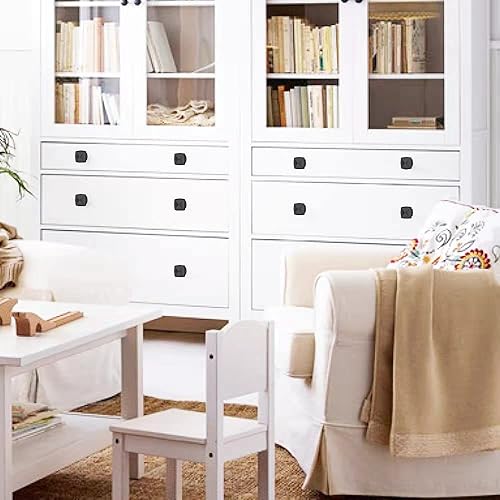 Miniatura 6 de Pomos negros para gabinetes de cocina, accesorios para pomos de tocador, perillas cuadradas de 1-16 pulgadas de diámetro para cajones de tocador,