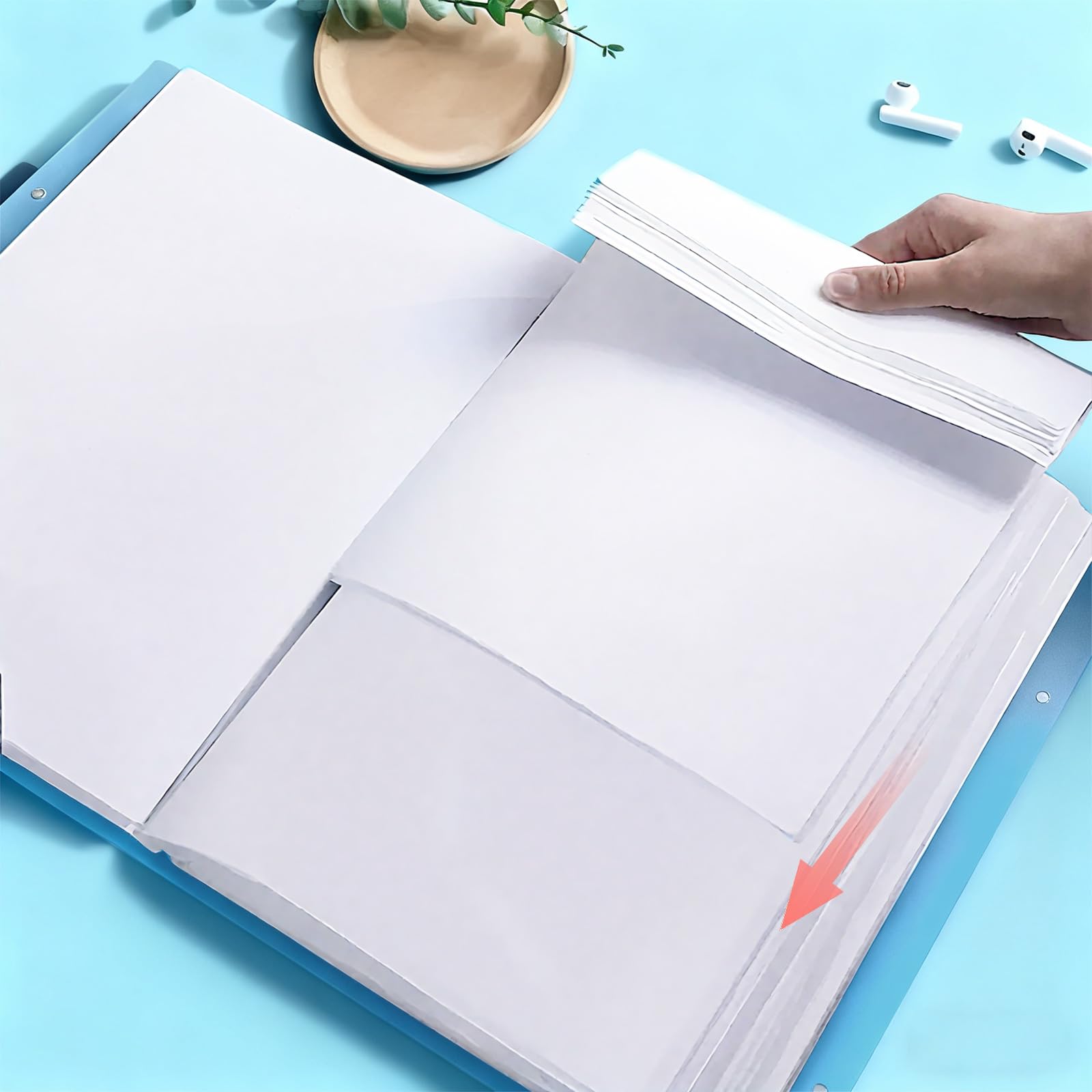 5 Pack A4 Display Book Folders with 200 Pockets, Colour Folder with Plastic Sleeves and Safety Rope Presentation Folders Project Folder, Pockets for School and Offices-40 Pocket Each - Image 4