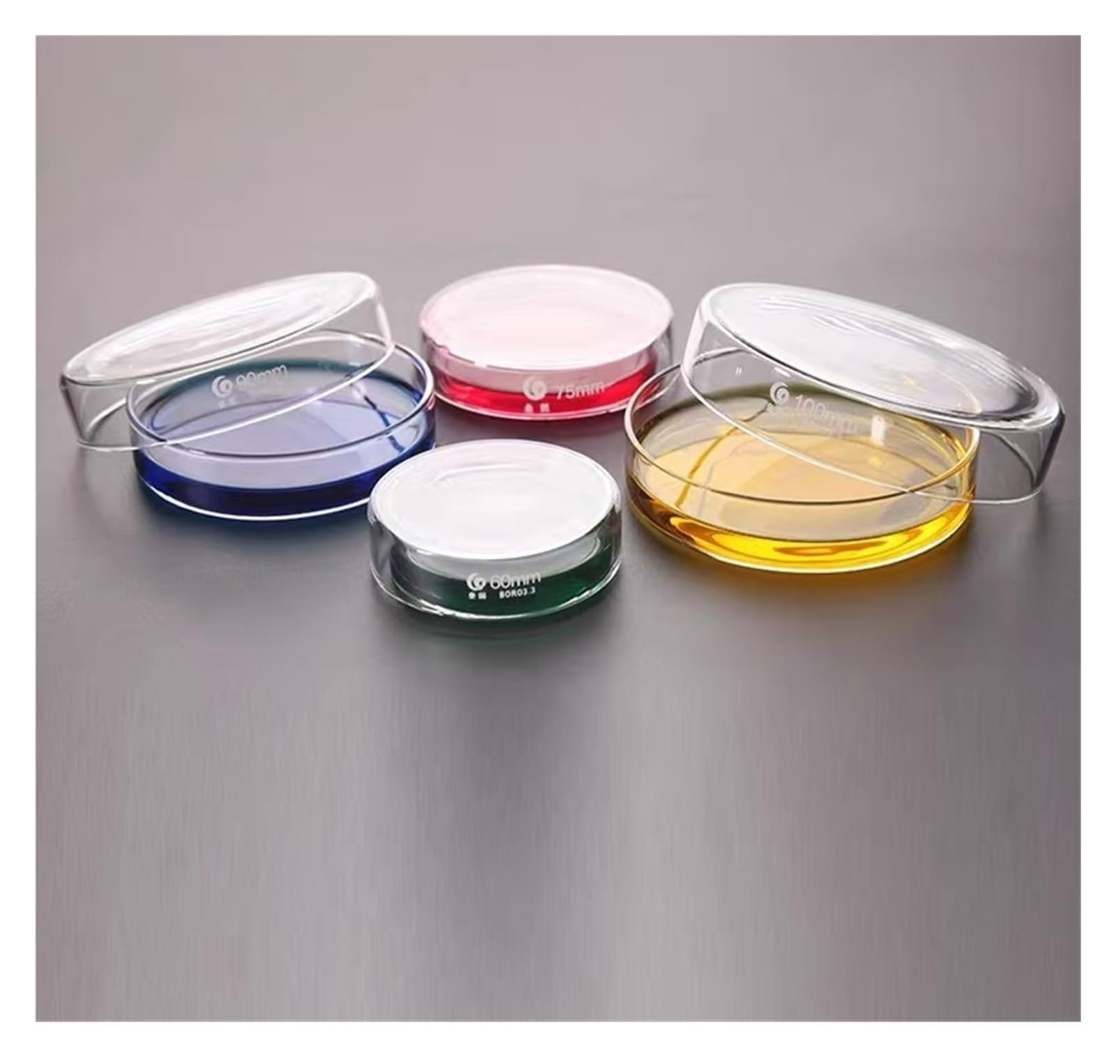 Laboratorio de Plato de Cultivo Celular de Placas de Petri de Vidrio de borosilicato de 60 mm a 200 mm de Alto Utilizado for el Cultivo(180mm 1pc)