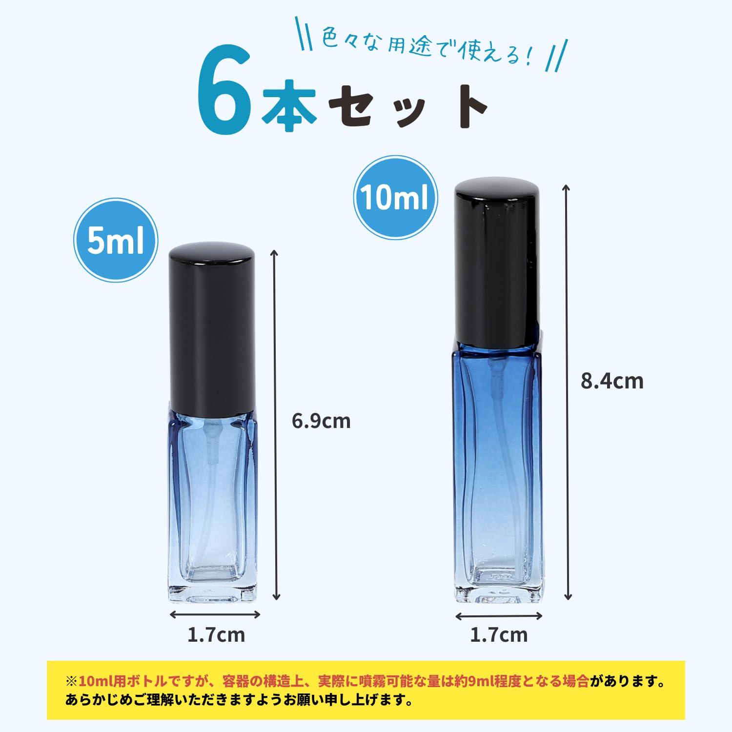 Amazon.co.jp: ANAMO スプレーボトル 5ml 6本 アトマイザー 香水