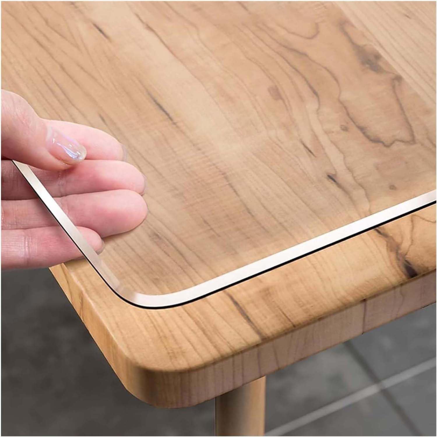 Ffsaacol Transparent Rectangle Table Cover, Waterproof & Easy Cleaning Desk Pad Tablecloth, Clear Plastic Vinyl Table Protector, Non-Slip Heat Resistant 3mm,30x30cm/12x12in