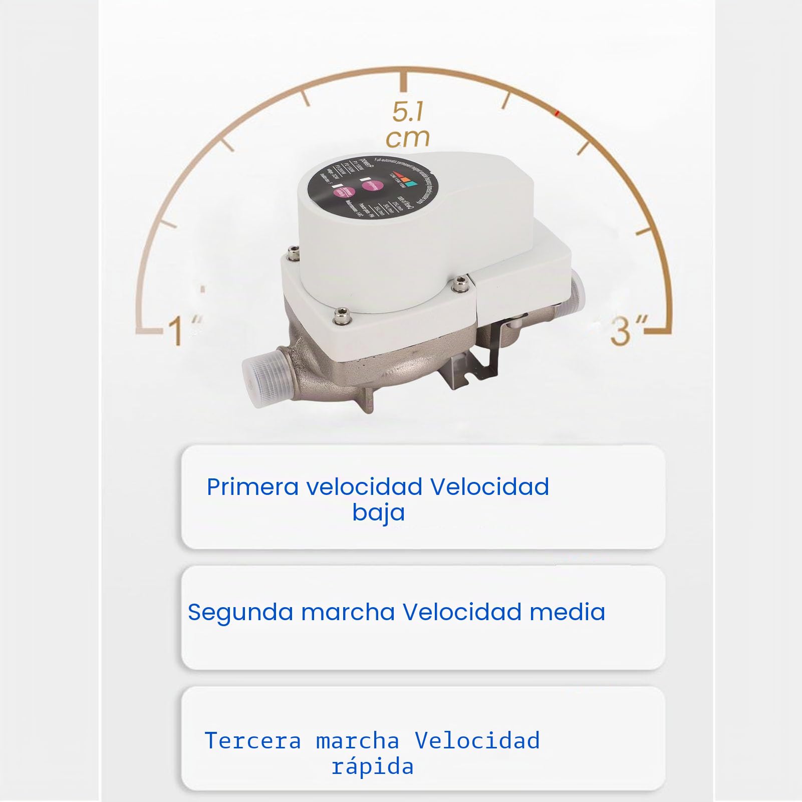 Walfront Bomba de Refuerzo de Ducha de Alta Eficiencia, Bomba de Refuerzo de Presión de Agua Silenciosa, Velocidad Ajustable, Adecuada para Manguera de Jardín, Hogar, Cocina, Baño, RV, (Enchufe de