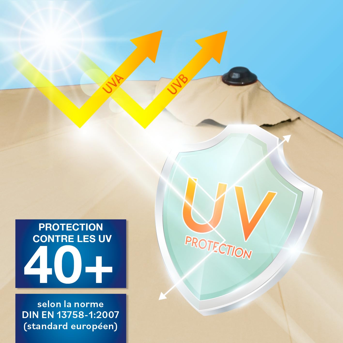 TV Unser Original Easy. maxx Parasol de Balcon Semi-Circulaire Beige