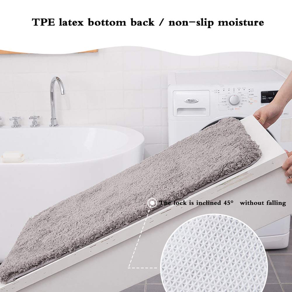 Stuoia Tappeto da Bagno in Microfibra, Shaggy Tappeto, Tappeto da Bagno in Microfibra, Tappetini Antiscivolo, Tappetino per Doccia Durevole, Beige, 80 * 200cm