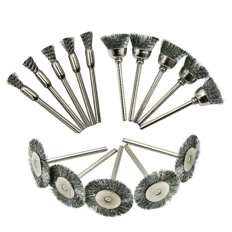 Image of Wire Buffing Wheel Brush Set, Polish Brush Pen Brushes Set Kit Polish Clean Tools (Brush 3 Sizes 15PCS)