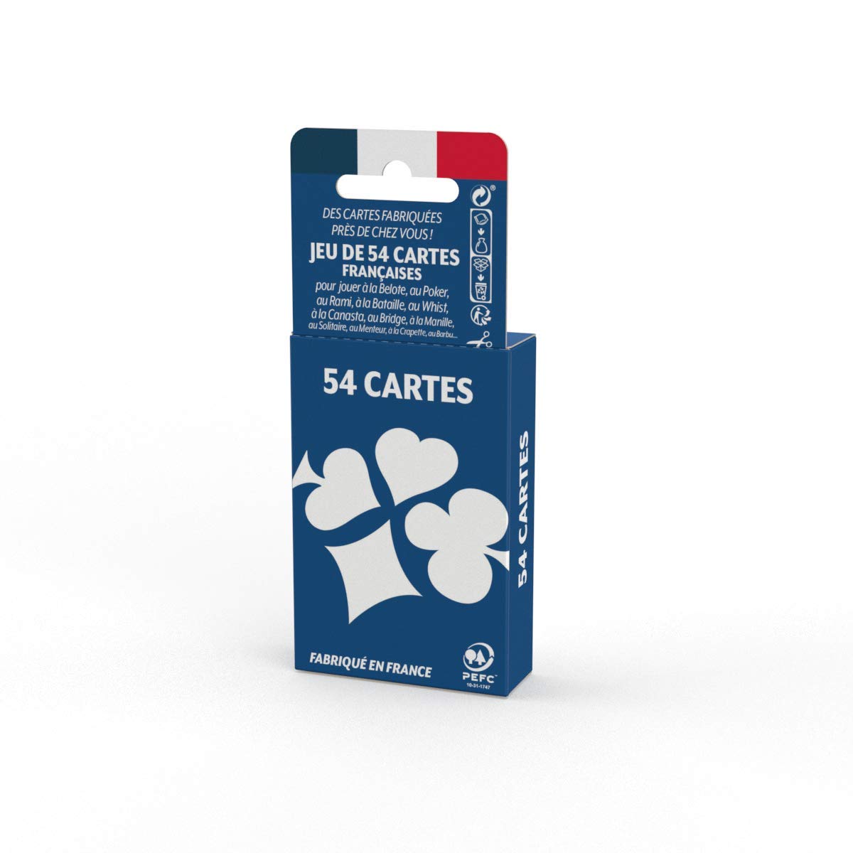 Jeu De 54 Cartes Ducale Origine - Poker, Président, Palmito, 8 Américain - Couleur Bleue Ou Rouge Aléatoire - Qualité Premium