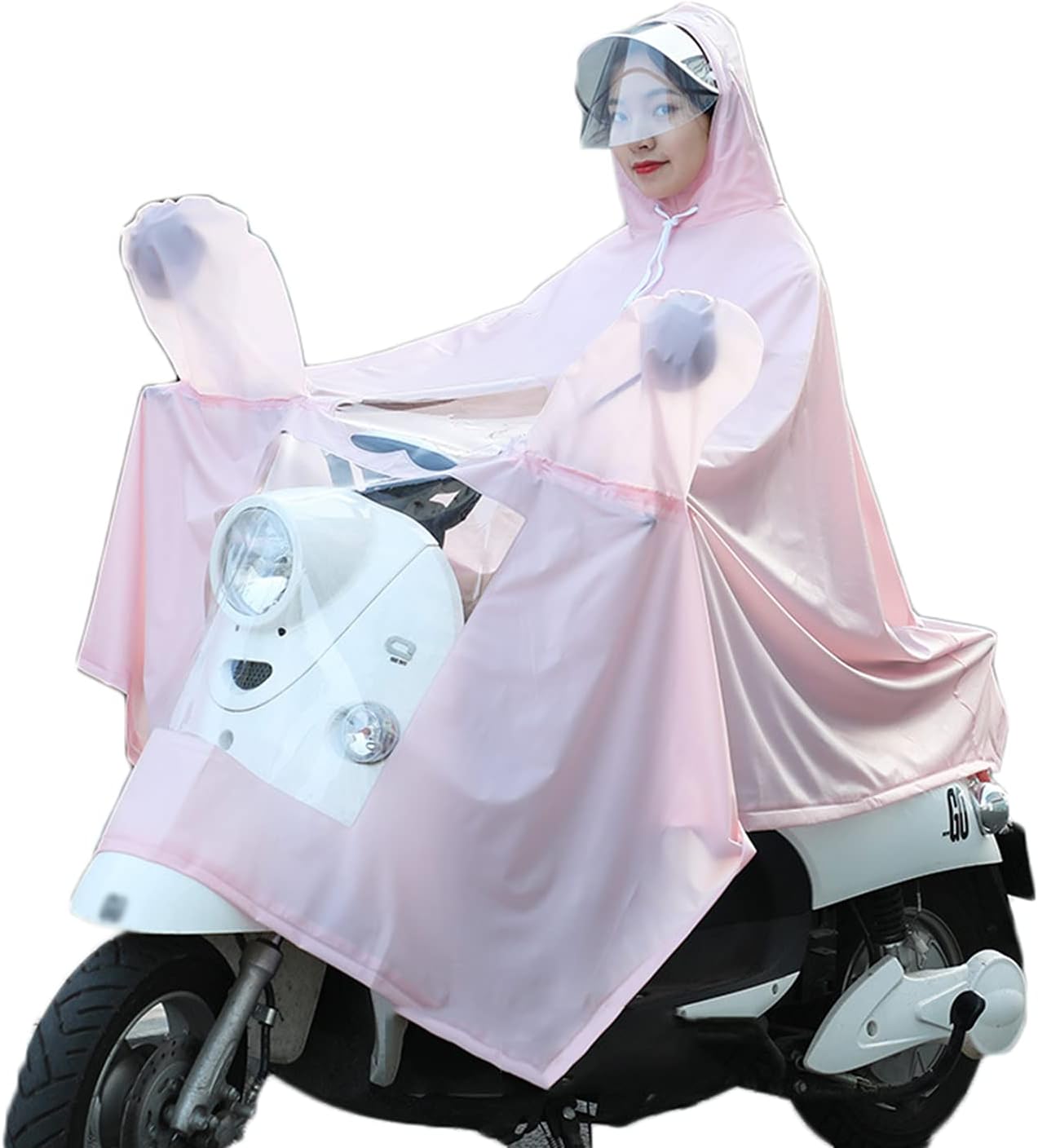 防水乗馬ポンチョ、ユニセックス用自転車レインコートフード付き