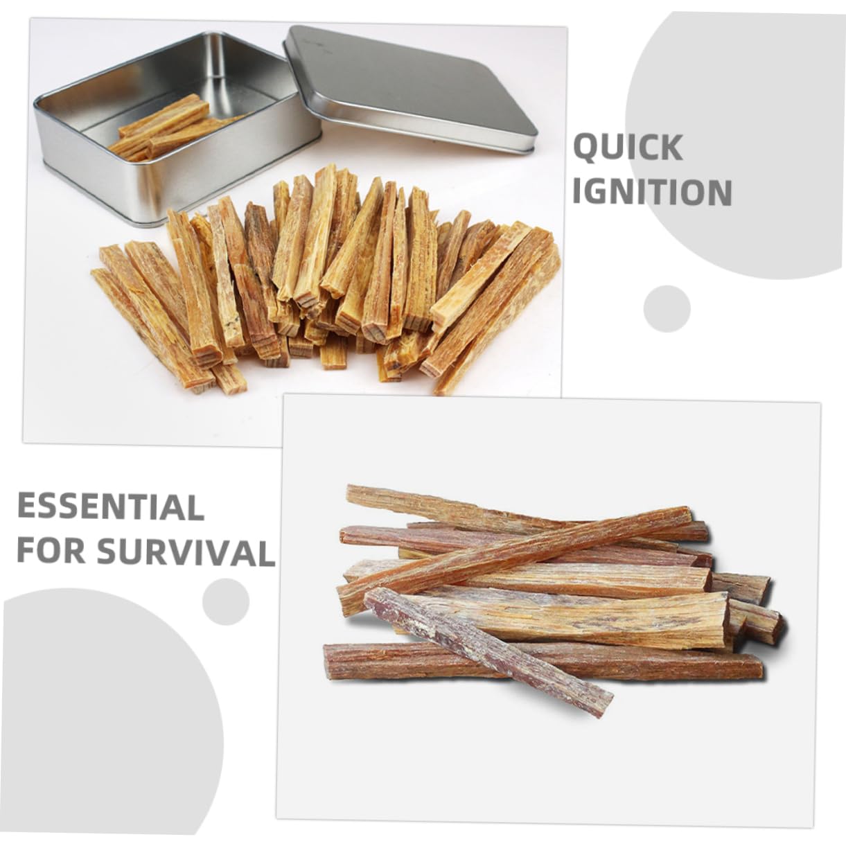 Palos de Madera para Encendido Rápido, 2 Cajas, para Camping