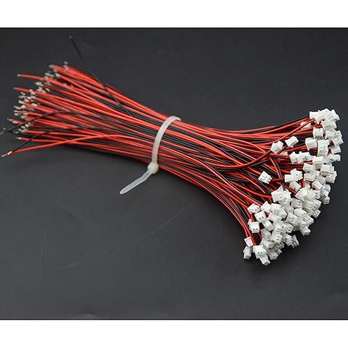 XINGYHENG 100 unidades (50 pares) 0.049 in 2PIN hembra y macho enchufe de conexión con conector de terminal rojo negro cable de cable compatible con