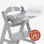Hauck Plateau de table pour chaise haute non glissante amovible Alpha avec profondeur réglable, compatible avec le bois Grow-Along Alpha+ et Beta+, Accessoire seulement, Gris,
